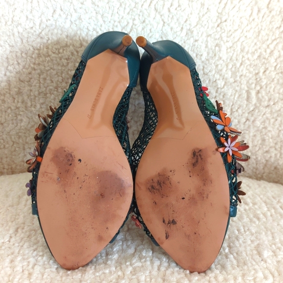 Zara Green Colorful Floral Mesh Heeled Bootie - Picture 8 of 11